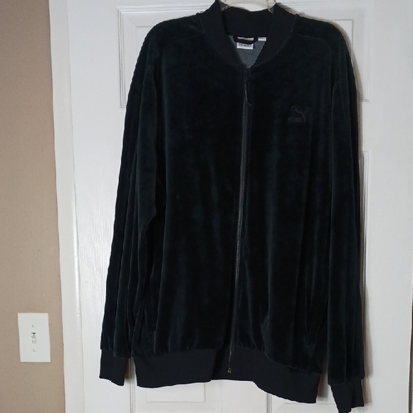 Puma Black Velour T7 Track Jacket XL - Picture 1 of 6